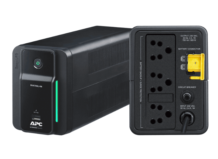 APC | 360 Watt - 700 VA - output connectors: 4 - black | UPS